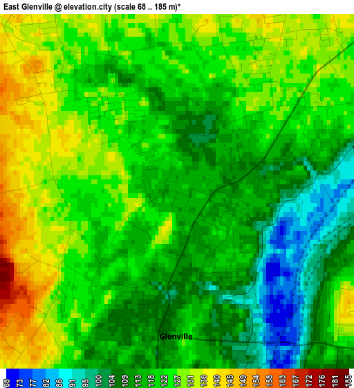 East Glenville elevation map