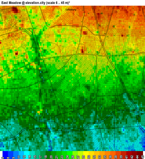 East Meadow elevation map