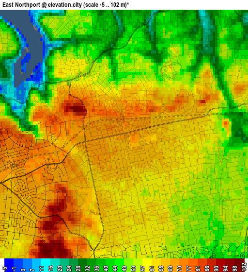 East Northport elevation map