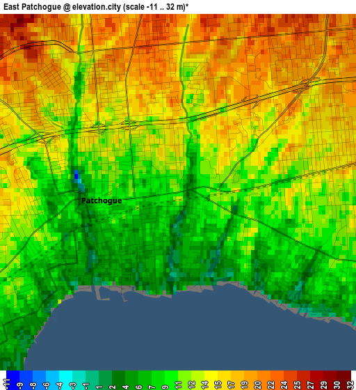 East Patchogue elevation map