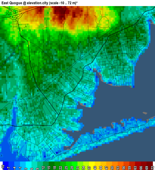 East Quogue elevation map