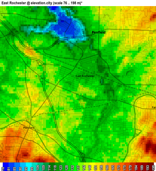 East Rochester elevation map