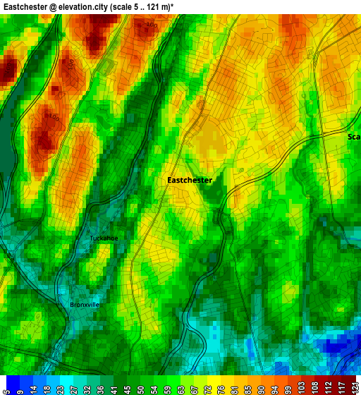 Eastchester elevation map