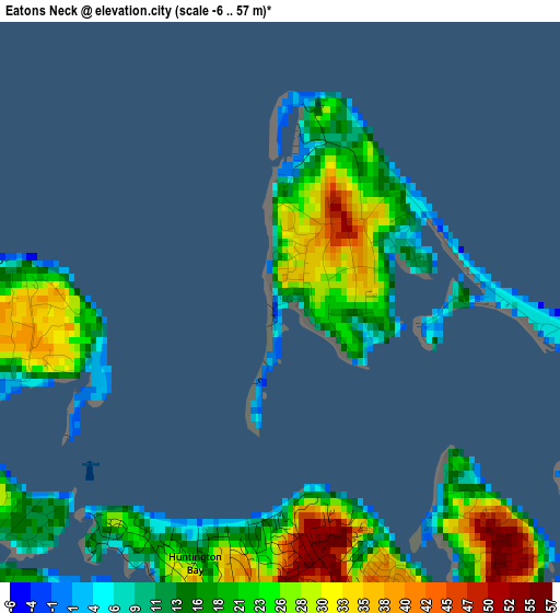 Eatons Neck elevation map