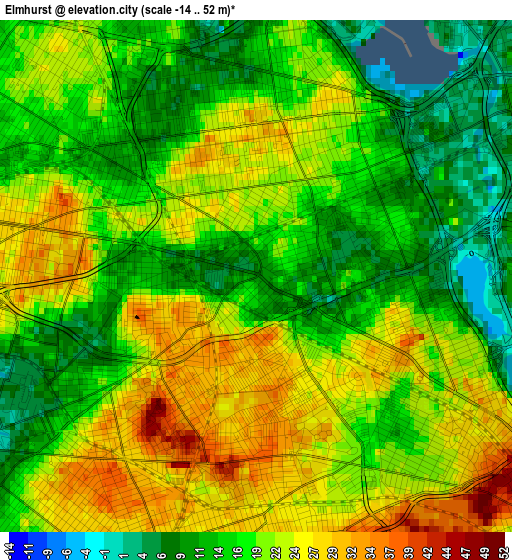 Elmhurst elevation map