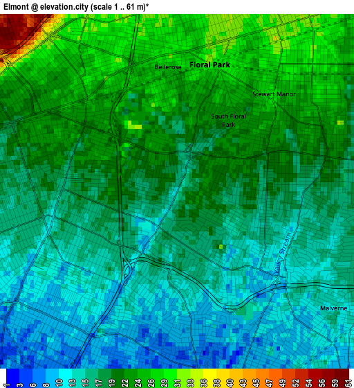 Elmont elevation map