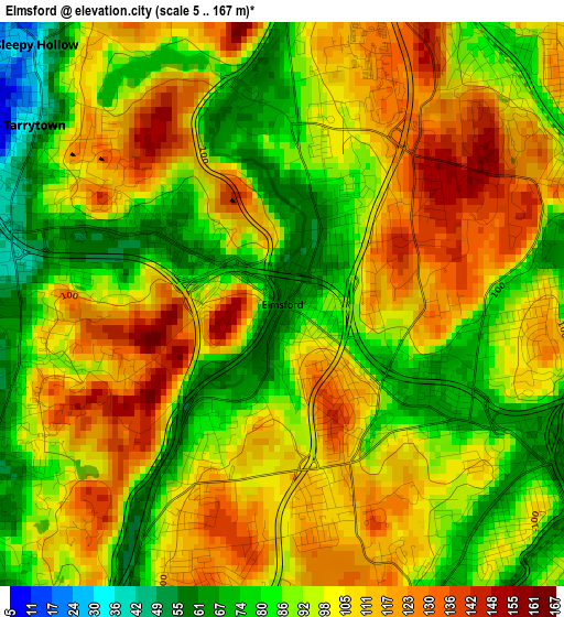 Elmsford elevation map