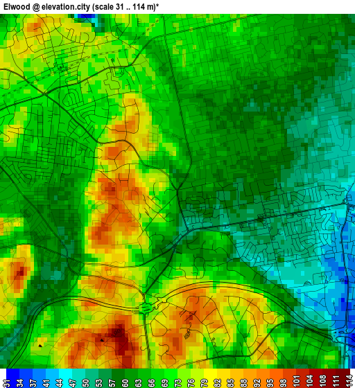 Elwood elevation map