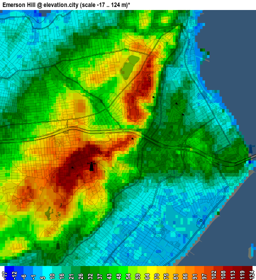 Emerson Hill elevation map