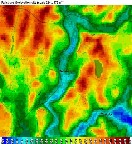 Fallsburg elevation map