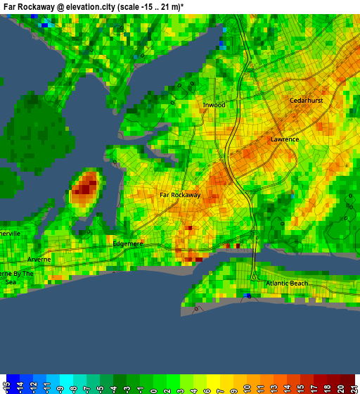 Far Rockaway elevation map