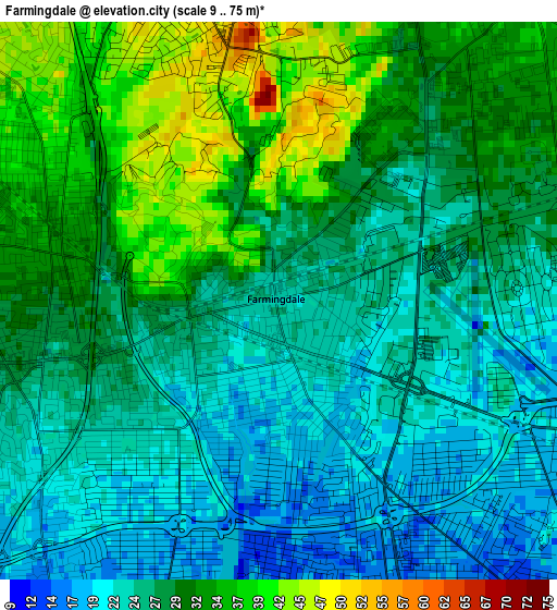 Farmingdale elevation map