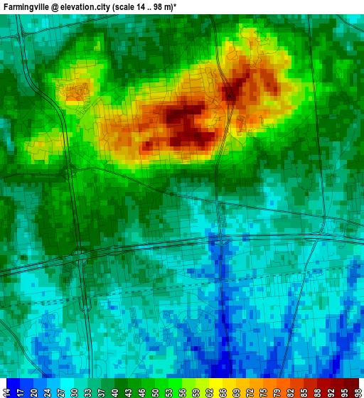 Farmingville elevation map