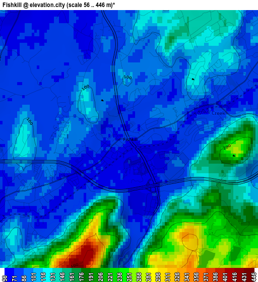 Fishkill elevation map