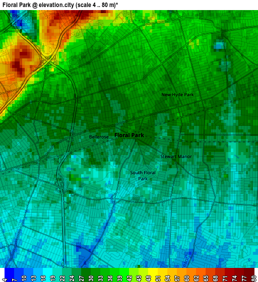 Floral Park elevation map