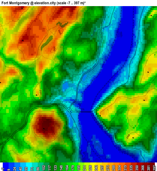 Fort Montgomery elevation map