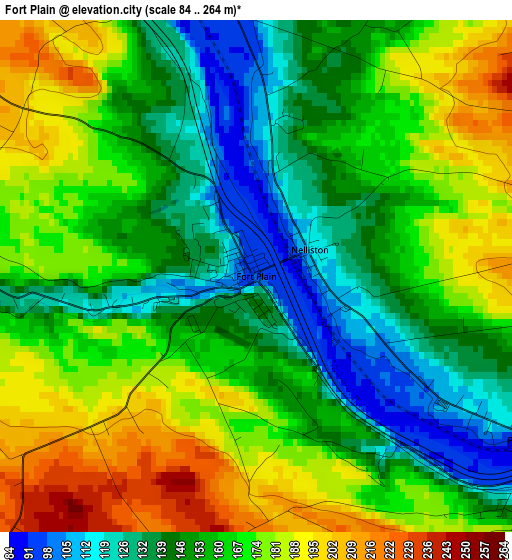 Fort Plain elevation map