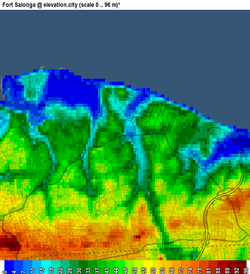 Fort Salonga elevation map