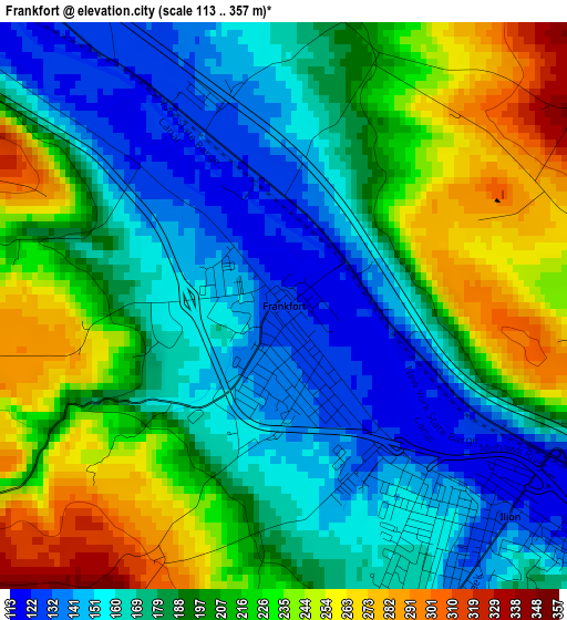 Frankfort elevation map