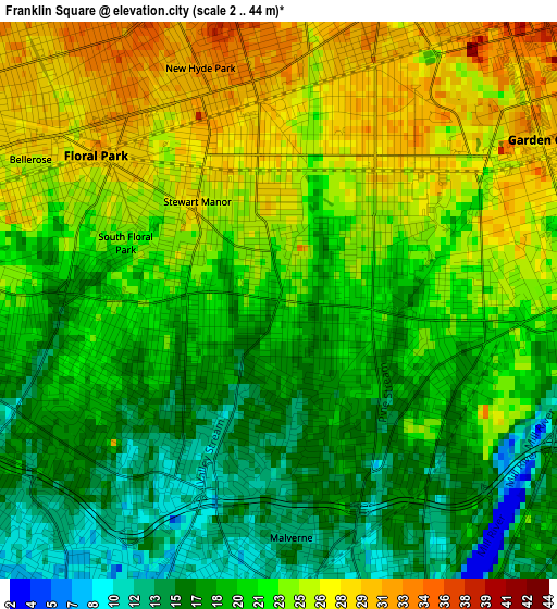 Franklin Square elevation map