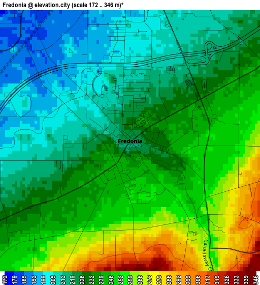 Fredonia elevation map