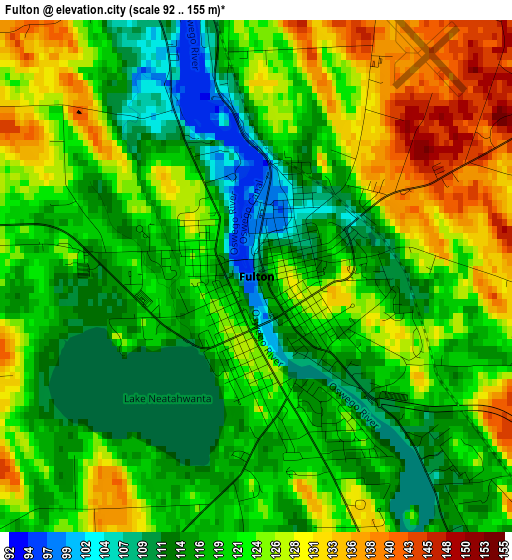 Fulton elevation map