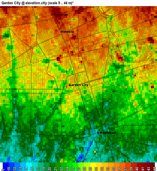 Garden City elevation map