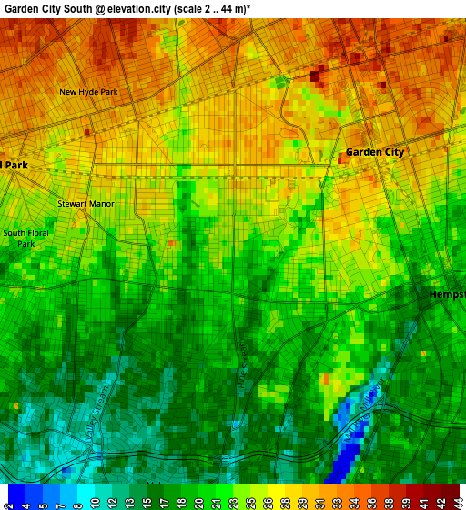 Garden City South elevation map