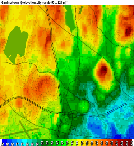 Gardnertown elevation map