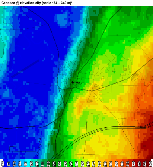 Geneseo elevation map