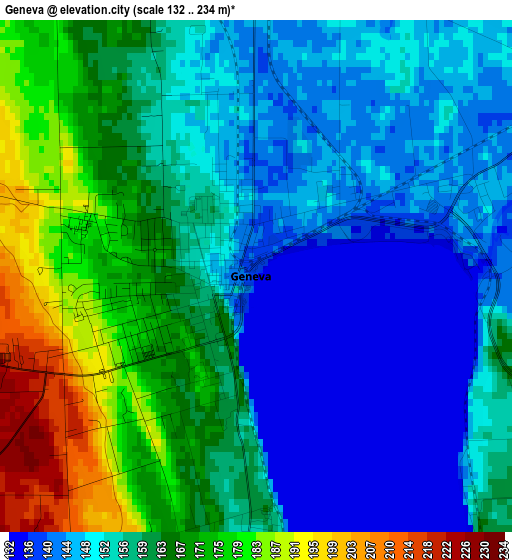 Geneva elevation map