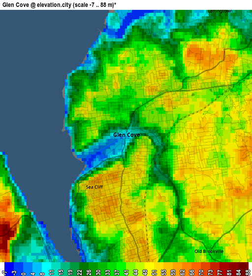 Glen Cove elevation map