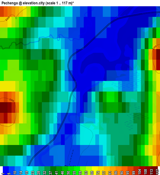 Pechenga elevation map