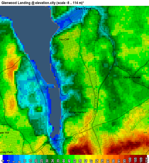 Glenwood Landing elevation map