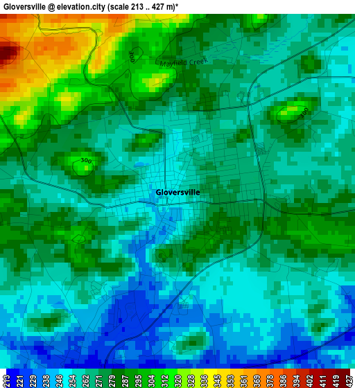 Gloversville elevation map