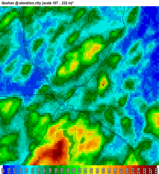 Goshen elevation map