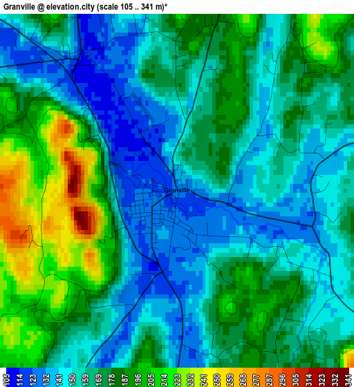 Granville elevation map