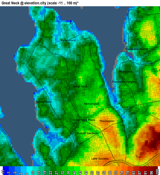 Great Neck elevation map