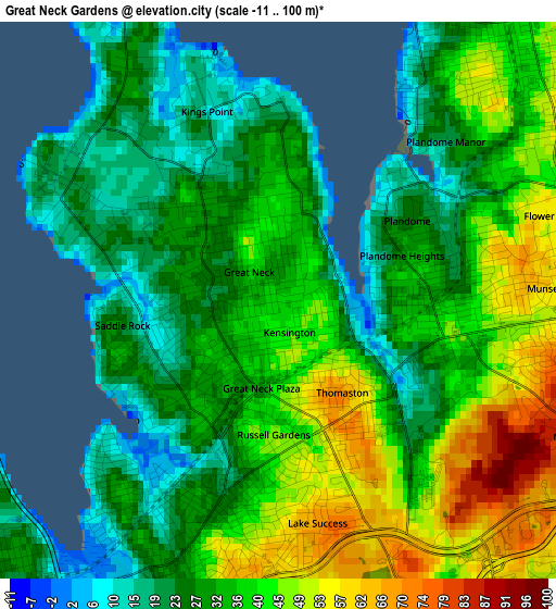 Great Neck Gardens elevation map