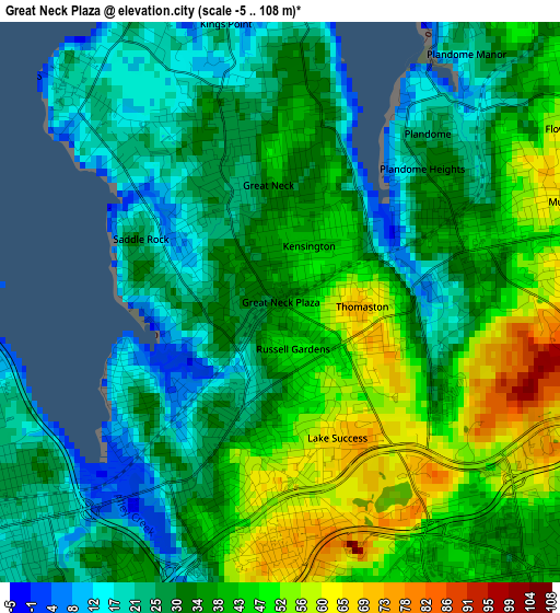 Great Neck Plaza elevation map