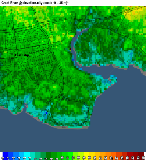 Great River elevation map