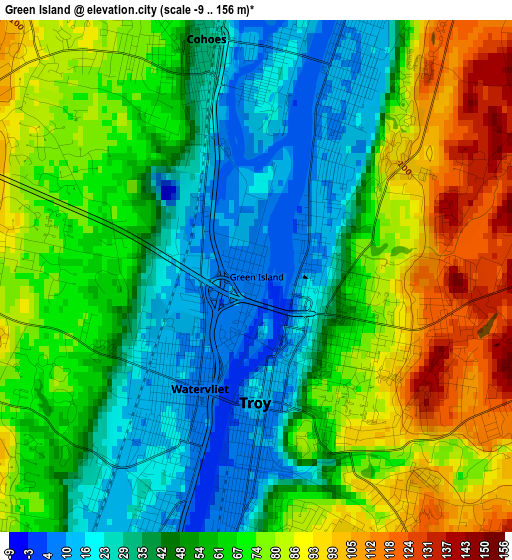 Green Island elevation map