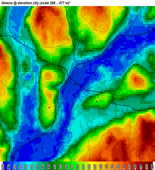 Greene elevation map