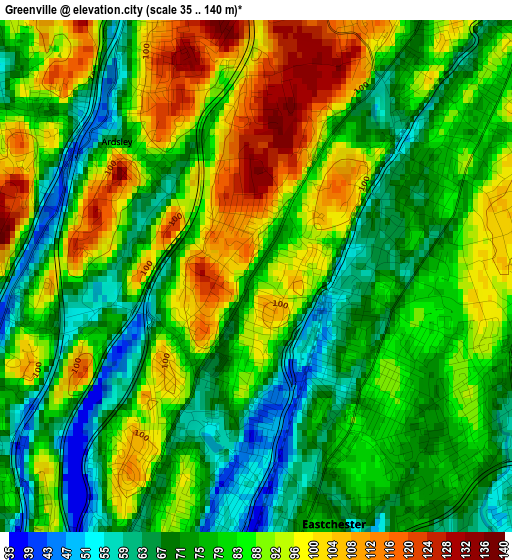 Greenville elevation map