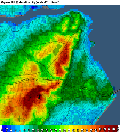 Grymes Hill elevation map