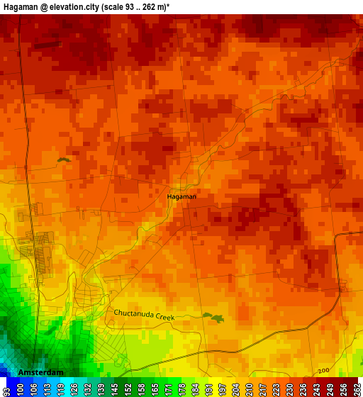 Hagaman elevation map