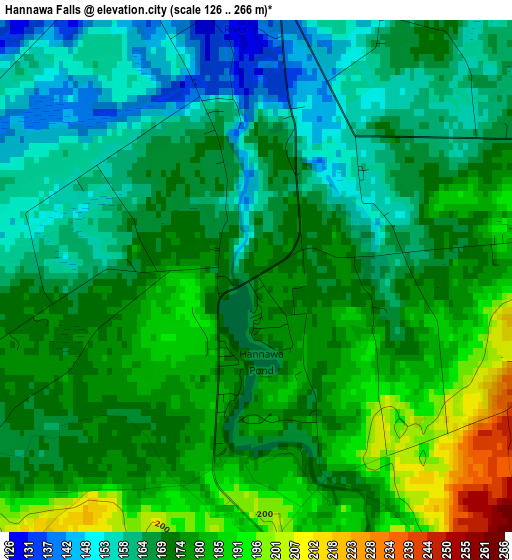 Hannawa Falls elevation map