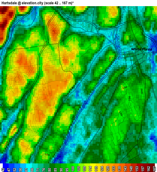 Hartsdale elevation map