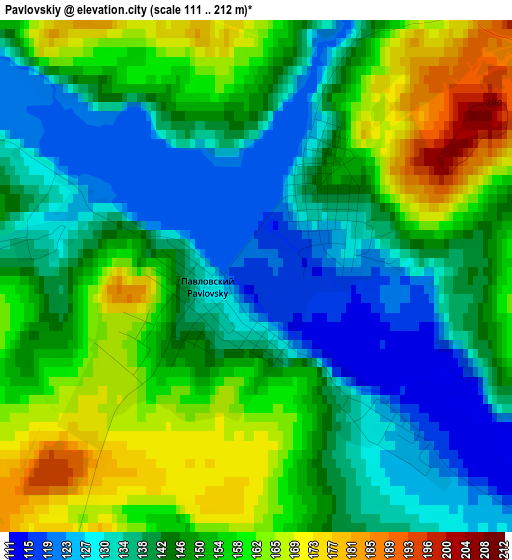 Pavlovskiy elevation map