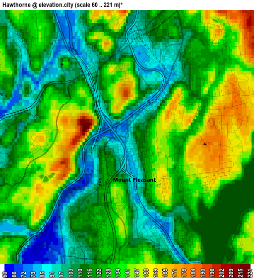 Hawthorne elevation map